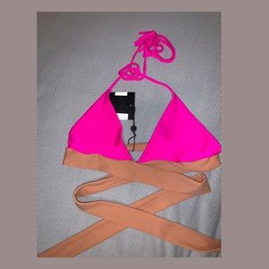 Acacia neon pink wrap top